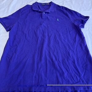 Polo by Ralph Lauren Men's Short Sleeve Polo Shirt Purple 2XL Slim Fit Pony Logo